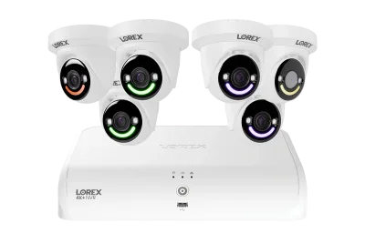 Lorex Classic 4K+ 12MP 16-kanavainen 2TB langallinen NVR-järjestelmä älykkäällä turvavalaistuksella varustetuilla kupolikameroilla