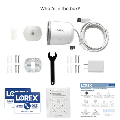 Videocitofono Lorex 2K a batteria e telecamera di sicurezza Wi-Fi 6 4K Spotlight per interni/esterni