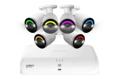 Lorex 4K Fusion 2TB Wired NVR System with 4K IP Bullet Smart Security Lighting Cameras