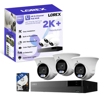 Lorex Connect (nowa aplikacja) | Seria U | 8-kanałowy system NVR 4K | 3 kamery tubowe