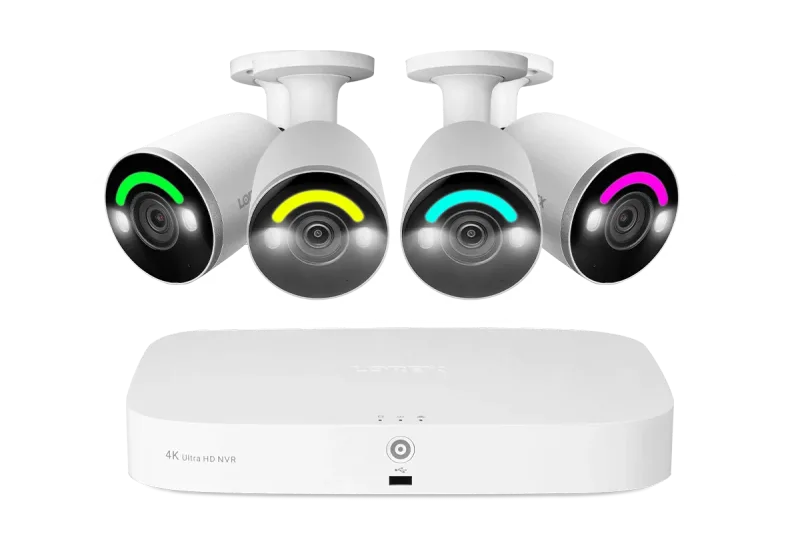 Lorex Fusion 4K 16 Camera Capable (8 Wired + 8 Fusion Wi-Fi) 2TB Wired NVR System with IP Bullet Cameras Featuring Smart Security Lighting