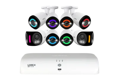 Lorex Fusion NVR with 2 Dual Lens and 6 IP Security Cameras - 4K 16-Channel 2TB Wired System