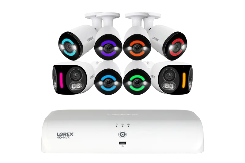 Lorex Fusion NVR with 2 Dual Lens and 6 IP Security Cameras - 4K 16-Channel 2TB Wired System