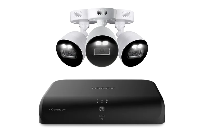 Lorex Fusion 4K 12 Camera Capable (8 Wired + 4 Wi-Fi) 2TB Wired DVR System with Three Active Deterrence Bullet Cameras - Amazon
