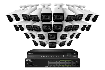 Lorex 4K (32 Camera Capable) 6TB Wired NVR System with Nocturnal 3 Smart IP Bullet Cameras Featuring Motorized Varifocal Lens and 30FPS Recording