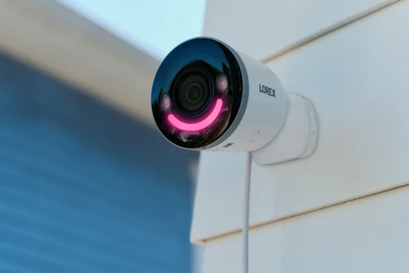 Cámara de seguridad Wi-Fi 6 Lorex 4K con foco para interior/exterior y iluminación de seguridad inteligente