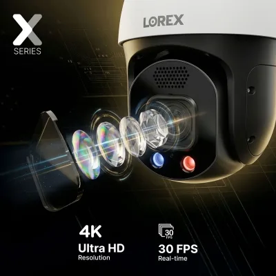 Lorex Connect X Series Cámara PTZ PoE 4K con zoom óptico 30×
