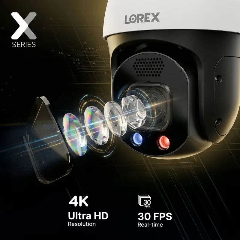 Lorex Connect X Series Cámara PTZ PoE 4K con zoom óptico 30×