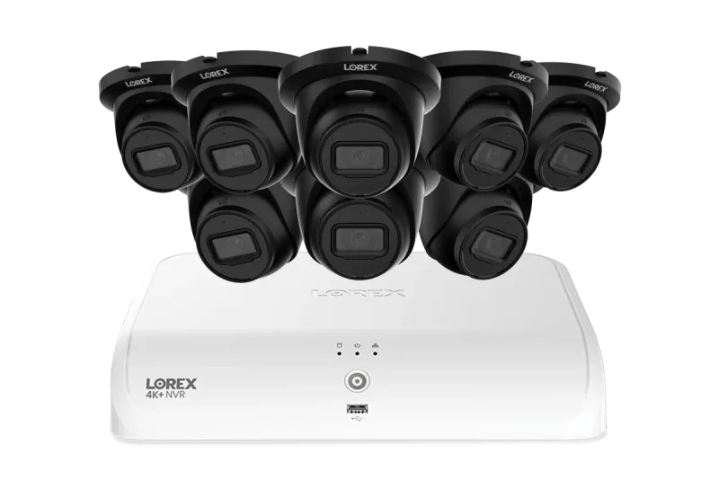 Lorex Fusion Series 4K+ 16 kanaler (8 kabelanslutna + 8 Fusion Wi-Fi) 2TB kabelanslutet system med A4 kabelanslutna 2K IP-turretkameror