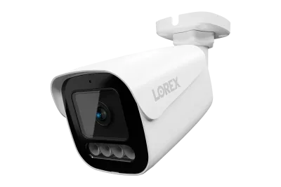 Telecamera bullet PoE Lorex Connect X3 4K varifocale motorizzata con deterrenza attiva - Nero/Bianco