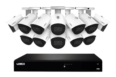 Lorex Fusion Series 4K Sistem NVR Kabel 4TB dengan Kapasitas 16 Kamera (Kabel atau Fusion Wi-Fi) dan Kamera IP Bullet A14