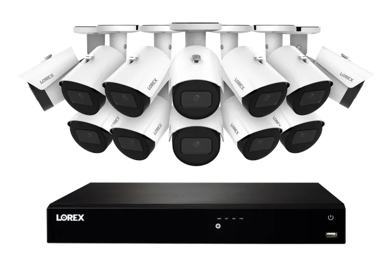 Lorex Fusion Series 4K Sistem NVR Kabel 4TB dengan Kapasitas 16 Kamera (Kabel atau Fusion Wi-Fi) dan Kamera IP Bullet A14