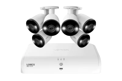 Lorex Fusion Series 4K+ 16-kanaligt (8 trådbundna + 8 Fusion Wi-Fi) 2TB trådbundet system med H13 trådbundna 4K IP bullet-kameror