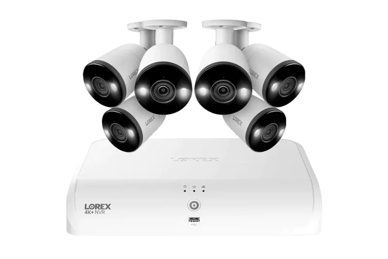 Lorex Fusion Series 4K+ 16-kanaligt (8 trådbundna + 8 Fusion Wi-Fi) 2TB trådbundet system med H13 trådbundna 4K IP bullet-kameror