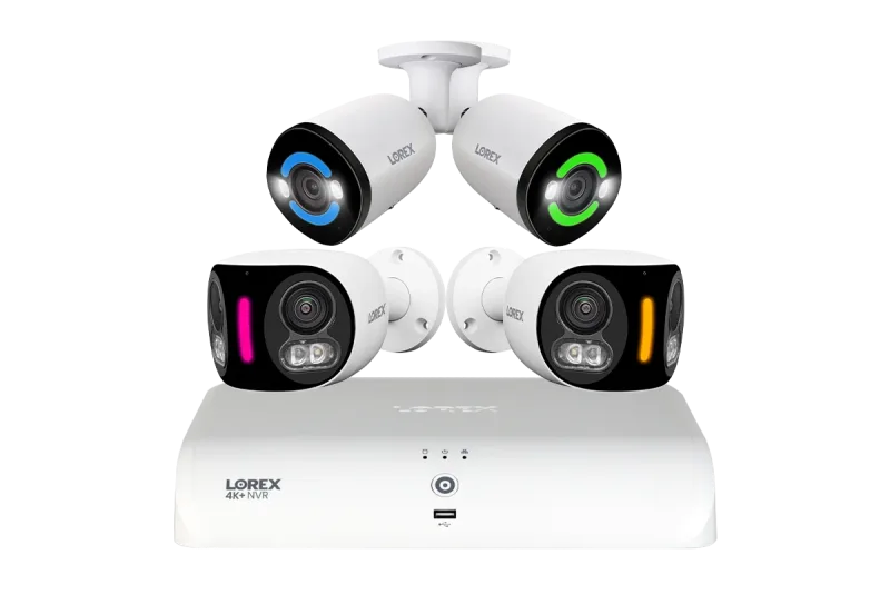 Lorex Fusion NVR with 2 4K Dual Lens and 2 4K+ Bullet IP Security Cameras - 4K+ 16-Channel 2TB Wired System