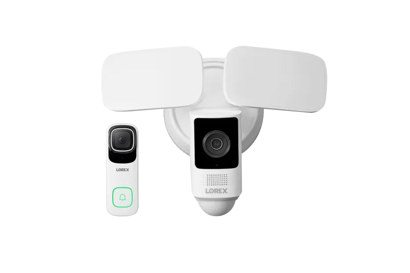 Lorex 4K Wired Video Doorbell with 2K Floodlight Wi-Fi Security Camera