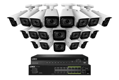 Lorex 4K (32 Camera Capable) 6TB Wired NVR System with Nocturnal 3 Smart IP Bullet Cameras Featuring Motorized Varifocal Lens and 30FPS Recording