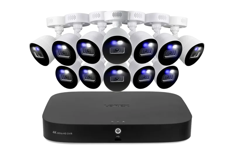 Système DVR filaire Lorex Classic Fusion 4K 20 canaux (16 filaires + 4 Wi-Fi) 1 To avec caméras bullet à dissuasion active