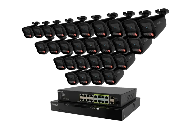 Lorex Connect X Series 4K 32-kanals kablet NVR-system med X5 bullet-overvågningskameraer - 8TB