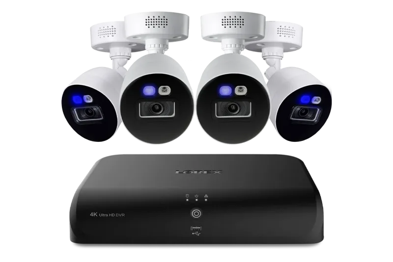 Lorex Fusion 4K 12 頻道（8 有線及 4 Wi-Fi）2TB 有線 DVR 系統連 4 部智能阻嚇攝影機